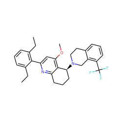 CCc1cccc(CC)c1-c1cc(OC)c2c(n1)CCC[C@@H]2N1CCc2cccc(C(F)(F)F)c2C1 ZINC000029053826