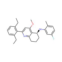 CCc1cccc(CC)c1-c1cc(OC)c2c(n1)CCC[C@@H]2Nc1cc(F)ccc1C ZINC000040933916