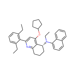 CCc1cccc(CC)c1-c1cc(OC2CCCC2)c2c(n1)CCC[C@H]2N(CC)c1cccc2ccccc12 ZINC000029052457