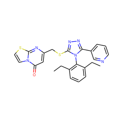 CCc1cccc(CC)c1-n1c(SCc2cc(=O)n3ccsc3n2)nnc1-c1cccnc1 ZINC000002645247