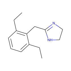 CCc1cccc(CC)c1CC1=NCCN1 ZINC000043154464