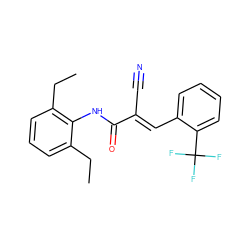 CCc1cccc(CC)c1NC(=O)/C(C#N)=C/c1ccccc1C(F)(F)F ZINC000003272787