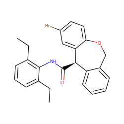 CCc1cccc(CC)c1NC(=O)[C@@H]1c2ccccc2COc2ccc(Br)cc21 ZINC000013735164