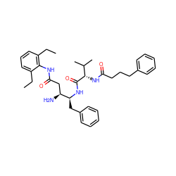 CCc1cccc(CC)c1NC(=O)C[C@H](N)[C@H](Cc1ccccc1)NC(=O)[C@@H](NC(=O)CCCc1ccccc1)C(C)C ZINC000201570803