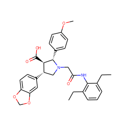 CCc1cccc(CC)c1NC(=O)CN1C[C@H](c2ccc3c(c2)OCO3)[C@@H](C(=O)O)[C@@H]1c1ccc(OC)cc1 ZINC000003953116