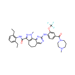 CCc1cccc(CC)c1NC(=O)c1nn(C)c2c1CCCc1cnc(Nc3ccc(C(=O)N4CCCN(C)CC4)cc3OC(F)(F)F)nc1-2 ZINC000169710804