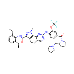 CCc1cccc(CC)c1NC(=O)c1nn(C)c2c1CCc1cnc(Nc3ccc(C(=O)N4CCC[C@@H]4CN4CCCC4)cc3OC(F)(F)F)nc1-2 ZINC000072176257