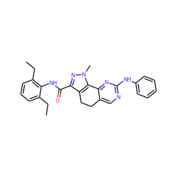 CCc1cccc(CC)c1NC(=O)c1nn(C)c2c1CCc1cnc(Nc3ccccc3)nc1-2 ZINC000072177007