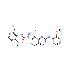 CCc1cccc(CC)c1NC(=O)c1nn(C)c2c1CCc1cnc(Nc3ccccc3OC(F)(F)F)nc1-2 ZINC000072175707