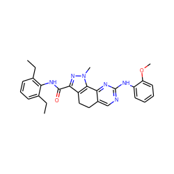 CCc1cccc(CC)c1NC(=O)c1nn(C)c2c1CCc1cnc(Nc3ccccc3OC)nc1-2 ZINC000072175896