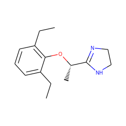 CCc1cccc(CC)c1O[C@@H](C)C1=NCCN1 ZINC000027705888