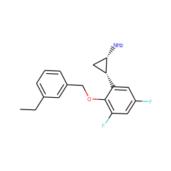 CCc1cccc(COc2c(F)cc(F)cc2[C@@H]2C[C@@H]2N)c1 ZINC000072171815