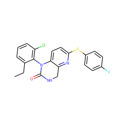 CCc1cccc(Cl)c1N1C(=O)NCc2nc(Sc3ccc(F)cc3)ccc21 ZINC000027310613