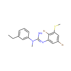 CCc1cccc(N(C)/C(N)=N/c2cc(Br)cc(SC)c2Br)c1 ZINC000027424490