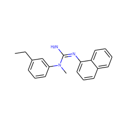 CCc1cccc(N(C)/C(N)=N\c2cccc3ccccc23)c1 ZINC000012466820