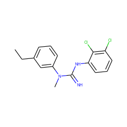 CCc1cccc(N(C)C(=N)Nc2cccc(Cl)c2Cl)c1 ZINC000013776037