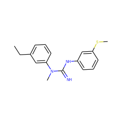 CCc1cccc(N(C)C(=N)Nc2cccc(SC)c2)c1 ZINC000000020075