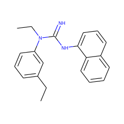 CCc1cccc(N(CC)C(=N)Nc2cccc3ccccc23)c1 ZINC000013733819