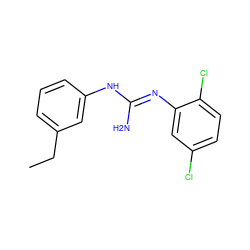 CCc1cccc(N/C(N)=N/c2cc(Cl)ccc2Cl)c1 ZINC000013776029