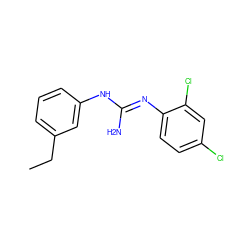 CCc1cccc(N/C(N)=N/c2ccc(Cl)cc2Cl)c1 ZINC000013776028