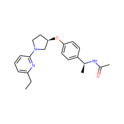 CCc1cccc(N2CC[C@@H](Oc3ccc([C@H](C)NC(C)=O)cc3)C2)n1 ZINC000169709262