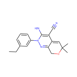 CCc1cccc(N2N=C3COC(C)(C)C=C3C(C#N)=C2N)c1 ZINC000013838675