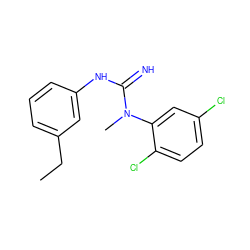 CCc1cccc(NC(=N)N(C)c2cc(Cl)ccc2Cl)c1 ZINC000013776081