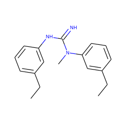 CCc1cccc(NC(=N)N(C)c2cccc(CC)c2)c1 ZINC000013733784