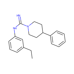 CCc1cccc(NC(=N)N2CCC(c3ccccc3)CC2)c1 ZINC000013733872