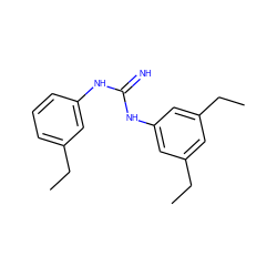 CCc1cccc(NC(=N)Nc2cc(CC)cc(CC)c2)c1 ZINC000027430462