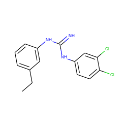 CCc1cccc(NC(=N)Nc2ccc(Cl)c(Cl)c2)c1 ZINC000013776031