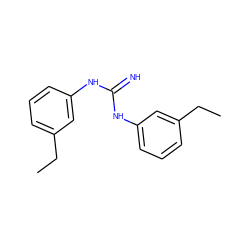 CCc1cccc(NC(=N)Nc2cccc(CC)c2)c1 ZINC000013733754