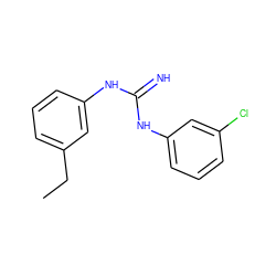 CCc1cccc(NC(=N)Nc2cccc(Cl)c2)c1 ZINC000013776025