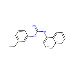 CCc1cccc(NC(=N)Nc2cccc3ccccc23)c1 ZINC000003792485