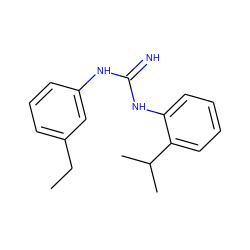 CCc1cccc(NC(=N)Nc2ccccc2C(C)C)c1 ZINC000013776042