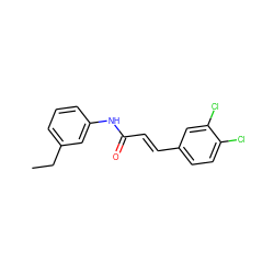 CCc1cccc(NC(=O)/C=C/c2ccc(Cl)c(Cl)c2)c1 ZINC000000375474