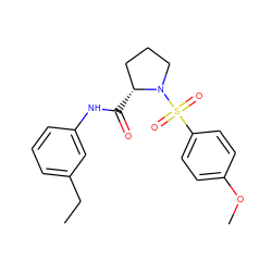 CCc1cccc(NC(=O)[C@@H]2CCCN2S(=O)(=O)c2ccc(OC)cc2)c1 ZINC000007807592