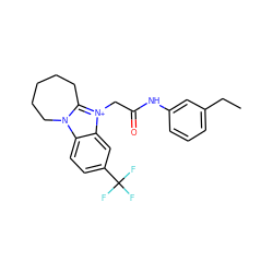 CCc1cccc(NC(=O)C[n+]2c3n(c4ccc(C(F)(F)F)cc42)CCCCC3)c1 ZINC000015973727