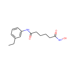 CCc1cccc(NC(=O)CCCCC(=O)NO)c1 ZINC000049109994