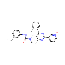 CCc1cccc(NC(=O)N2CCc3nc(-c4ccc[n+]([O-])c4)nc(-c4ccccc4C)c3C2)c1 ZINC000071342092