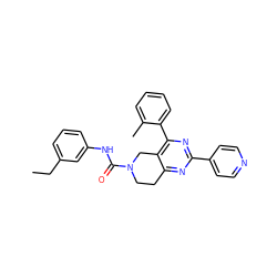 CCc1cccc(NC(=O)N2CCc3nc(-c4ccncc4)nc(-c4ccccc4C)c3C2)c1 ZINC000071341740