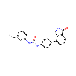 CCc1cccc(NC(=O)Nc2ccc(-c3cccc4c3CNC4=O)cc2)c1 ZINC000014945203