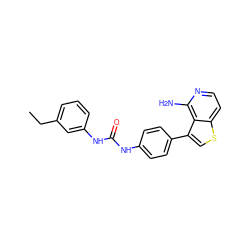 CCc1cccc(NC(=O)Nc2ccc(-c3csc4ccnc(N)c34)cc2)c1 ZINC000028703836