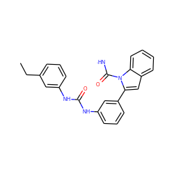 CCc1cccc(NC(=O)Nc2cccc(-c3cc4ccccc4n3C([NH])=O)c2)c1 ZINC001772635964