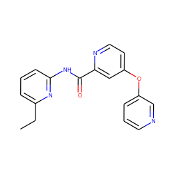 CCc1cccc(NC(=O)c2cc(Oc3cccnc3)ccn2)n1 ZINC000167511738