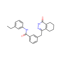 CCc1cccc(NC(=O)c2cccc(Cc3n[nH]c(=O)c4c3CCCC4)c2)c1 ZINC000167439140