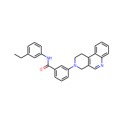 CCc1cccc(NC(=O)c2cccc(N3CCc4c(cnc5ccccc45)C3)c2)c1 ZINC000584592285