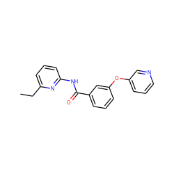 CCc1cccc(NC(=O)c2cccc(Oc3cccnc3)c2)n1 ZINC000096939159