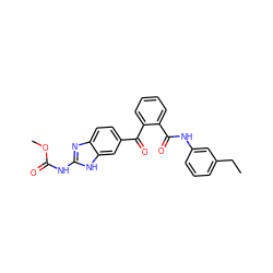 CCc1cccc(NC(=O)c2ccccc2C(=O)c2ccc3nc(NC(=O)OC)[nH]c3c2)c1 ZINC000217721047