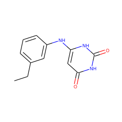 CCc1cccc(Nc2cc(=O)[nH]c(=O)[nH]2)c1 ZINC000029487032